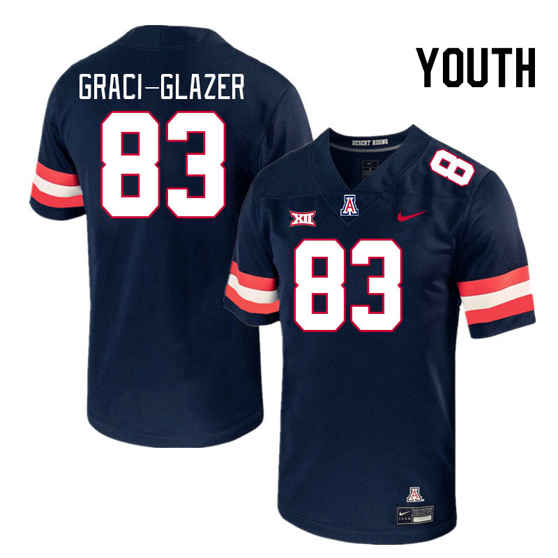 Youth #83 Sam Graci-Glazer Arizona Wildcats Big 12 Conference College Football Jerseys Stitched-Navy